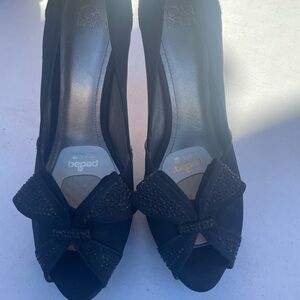 JOAN & DAVID "DAPARRIS" SATIN/RHIMESTONES PUMPS sz 9.5